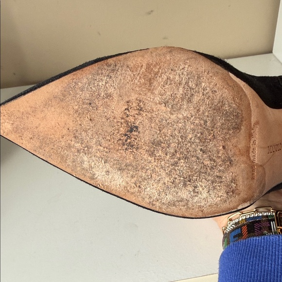 Manolo Blahnik Black Heeled Boots with Buckle - Picture 10 of 13